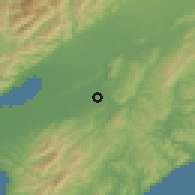 Shaded relief of the 53 km around Martinborough, drawn from the GMTED2010 grid