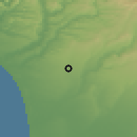 Shaded relief of the 53 km around Marton, drawn from the GMTED2010 grid