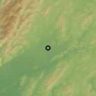 Shaded relief of the 53 km around Masterton, drawn from the GMTED2010 grid