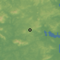 Shaded relief of the 55 km around Maungatapere, drawn from the GMTED2010 grid