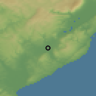Shaded relief of the 51 km around Milton, drawn from the GMTED2010 grid