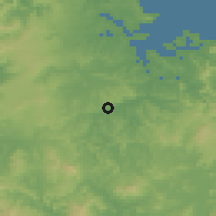 Shaded relief of the 55 km around Moerewa, drawn from the GMTED2010 grid