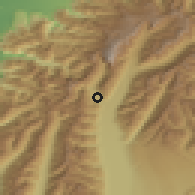 Shaded relief of the 52 km around Mount Cook, drawn from the GMTED2010 grid