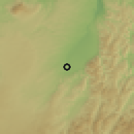 Shaded relief of the 54 km around Murupara, drawn from the GMTED2010 grid