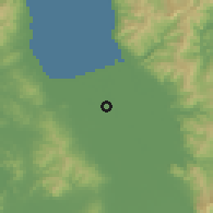 Shaded relief of the 54 km around Ngatea, drawn from the GMTED2010 grid