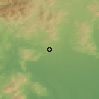 Shaded relief of the 51 km around Night Caps, drawn from the GMTED2010 grid