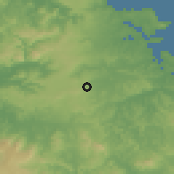 Shaded relief of the 55 km around Ohaeawai, drawn from the GMTED2010 grid