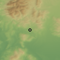Shaded relief of the 51 km around Ohai, drawn from the GMTED2010 grid