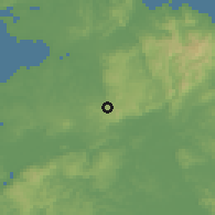 Shaded relief of the 54 km around Bombay, drawn from the GMTED2010 grid