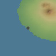 Shaded relief of the 53 km around Opunake, drawn from the GMTED2010 grid