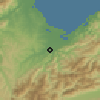 Shaded relief of the 53 km around Brightwater, drawn from the GMTED2010 grid