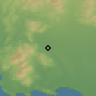 Shaded relief of the 51 km around Otautau, drawn from the GMTED2010 grid