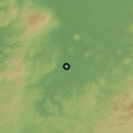 Shaded relief of the 54 km around Otorohanga, drawn from the GMTED2010 grid
