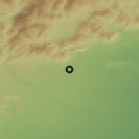 Shaded relief of the 52 km around Oxford, drawn from the GMTED2010 grid