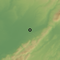 Shaded relief of the 53 km around Palmerston North, drawn from the GMTED2010 grid