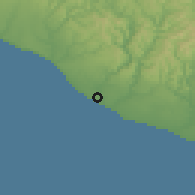 Shaded relief of the 53 km around Patea, drawn from the GMTED2010 grid