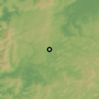 Shaded relief of the 54 km around Piopio, drawn from the GMTED2010 grid
