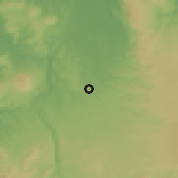 Shaded relief of the 54 km around Putaruru, drawn from the GMTED2010 grid