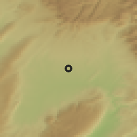 Shaded relief of the 51 km around Ranfurly, drawn from the GMTED2010 grid