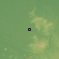 Shaded relief of the 54 km around Cambridge, drawn from the GMTED2010 grid