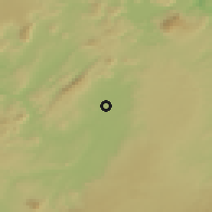 Shaded relief of the 54 km around Reporoa, drawn from the GMTED2010 grid