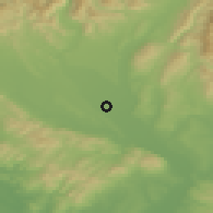 Shaded relief of the 51 km around Riversdale, drawn from the GMTED2010 grid
