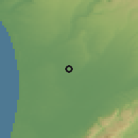 Shaded relief of the 53 km around Rongotea, drawn from the GMTED2010 grid