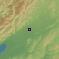 Shaded relief of the 53 km around Carterton, drawn from the GMTED2010 grid