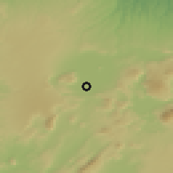 Shaded relief of the 54 km around Rotorua, drawn from the GMTED2010 grid