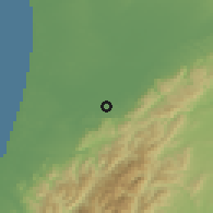 Shaded relief of the 53 km around Shannon, drawn from the GMTED2010 grid