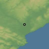 Shaded relief of the 51 km around Stirling, drawn from the GMTED2010 grid