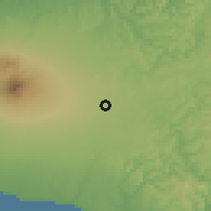 Shaded relief of the 54 km around Stratford, drawn from the GMTED2010 grid