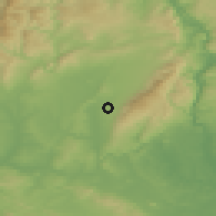 Shaded relief of the 51 km around Tapanui, drawn from the GMTED2010 grid