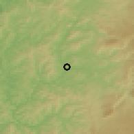 Shaded relief of the 54 km around Taumarunui, drawn from the GMTED2010 grid