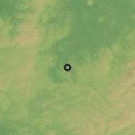 Shaded relief of the 54 km around Te Kuiti, drawn from the GMTED2010 grid