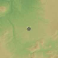 Shaded relief of the 54 km around Te Teko, drawn from the GMTED2010 grid