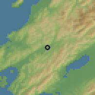 Shaded relief of the 53 km around Upper Hutt, drawn from the GMTED2010 grid