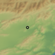 Shaded relief of the 52 km around Waiau, drawn from the GMTED2010 grid