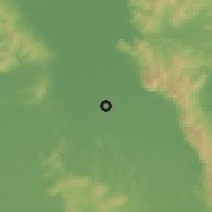 Shaded relief of the 54 km around Waitoa, drawn from the GMTED2010 grid