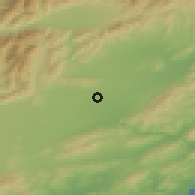 Shaded relief of the 52 km around Culverden, drawn from the GMTED2010 grid