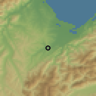 Shaded relief of the 53 km around Wakefield, drawn from the GMTED2010 grid