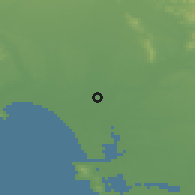 Shaded relief of the 51 km around Wallacetown, drawn from the GMTED2010 grid