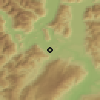 Shaded relief of the 52 km around Wanaka, drawn from the GMTED2010 grid