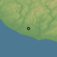 Shaded relief of the 53 km around Waverley, drawn from the GMTED2010 grid