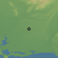 Shaded relief of the 51 km around Woodlands, drawn from the GMTED2010 grid