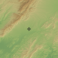 Shaded relief of the 53 km around Dannevirke, drawn from the GMTED2010 grid