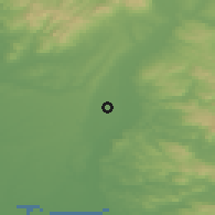 Shaded relief of the 51 km around Edendale, drawn from the GMTED2010 grid