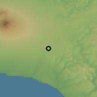 Shaded relief of the 53 km around Eltham, drawn from the GMTED2010 grid