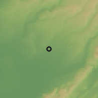 Shaded relief of the 53 km around Feilding, drawn from the GMTED2010 grid