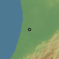 Shaded relief of the 53 km around Foxton, drawn from the GMTED2010 grid